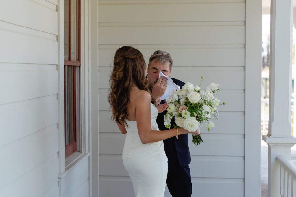 father duaghter first look olympias valley estate in petaluma california, wedding photography by alyssa gayle photography based in san francisco california and traveling worldwide