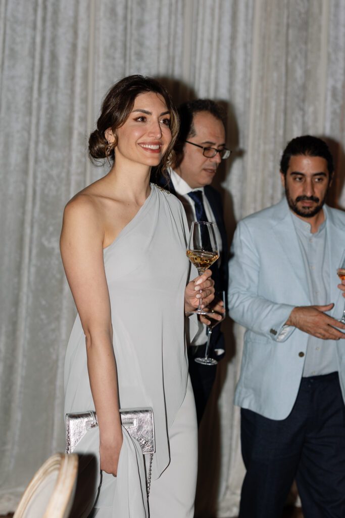 Wedding guests entering elegant indoor reception at Jacuzzi Winery
